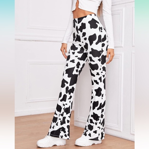 NWT SOLY HUX High Waisted Flare Leggings Cow Print - Size S - Picture 5 of 5